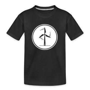 Wind turbine silhouette - Kids' Premium Organic T-Shirt - black - Front