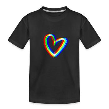 effet cœur 3D symbole amour - T-shirt bio Premium Enfant - noir - Devant