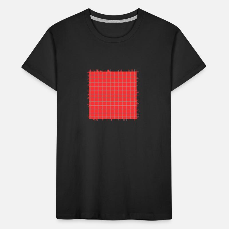 red square shape crossed checkered pattern Kids' Premium Organic T-Shirt