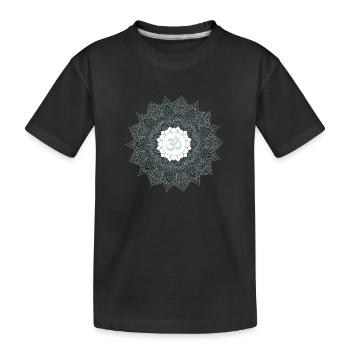 om chakra yoga hell menthe mandala - T-shirt bio Premium Enfant - noir - Devant