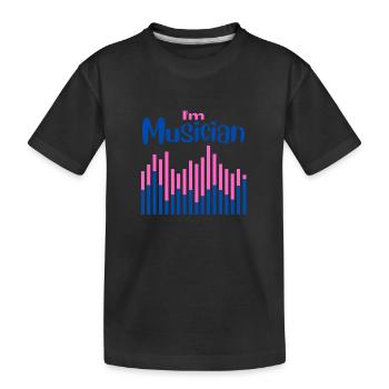 I m Musiker blau lila - Kinder Premium Bio T-Shirt - Schwarz - Vorne