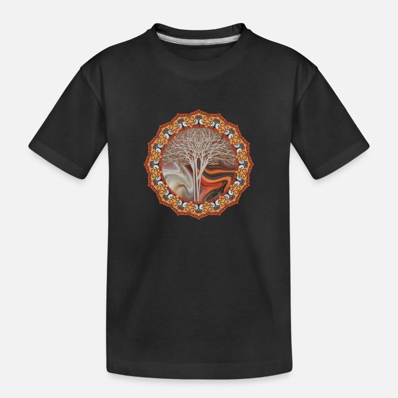 Idée cadeau Mandala Tree - T-shirt bio Premium Enfant - noir