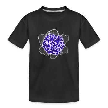 wasser cool veganerin geschenk katze angler - Kinder Premium Bio T-Shirt - Schwarz - Vorne