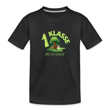 Erste Klasse das ist klasse - Kinder Premium Bio T-Shirt - Schwarz - Vorne