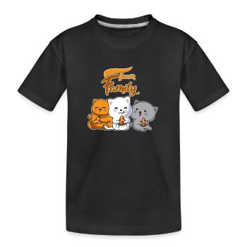 team familie katze pizza hundesport spruch bäcker - Kinder Premium Bio T-Shirt - Schwarz - Vorne