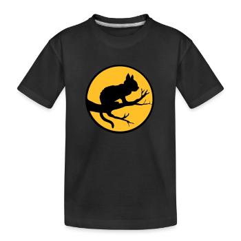Arbre de lune de chat noir - T-shirt bio Premium Enfant - noir - Devant