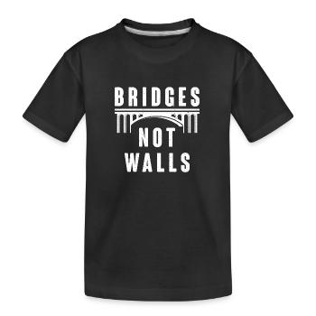 Ponts pas Murs Solidarité Amour Démo - T-shirt bio Premium Enfant - noir - Devant