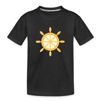 Schiffsrad Schiffssteuerrad mit Himmelsrichtungen - Kinder Premium Bio T-Shirt - Schwarz - Vorne
