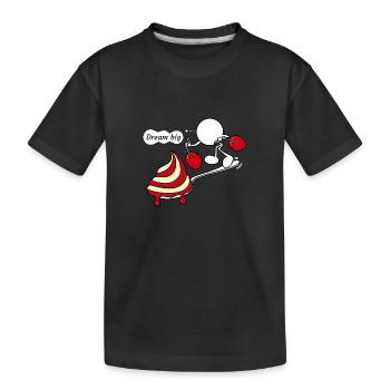 Dream Big Plain Doddle - Kids' Premium Organic T-Shirt - black - Front