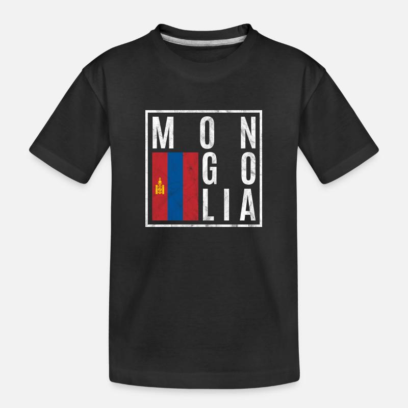 Mongolei - Kinder Premium Bio T-Shirt - Schwarz