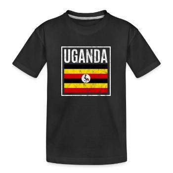 Uganda - Kids' Premium Organic T-Shirt - black - Front