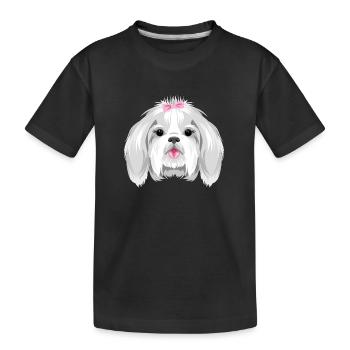 Portrait d’un joli Shih Tzu - T-shirt bio Premium Enfant - noir - Devant