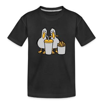 Fast-food mouettes volées - T-shirt bio Premium Enfant - noir - Devant