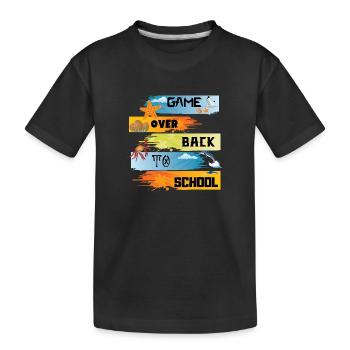 Spiel vorbei zurück zur Schule - Kinder Premium Bio T-Shirt - Schwarz - Vorne