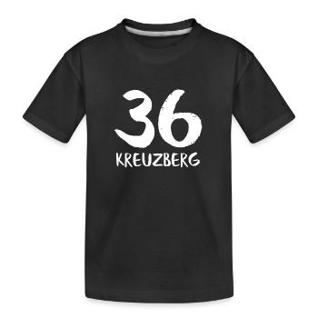 36 kreuzberg - Kinder Premium Bio T-Shirt - Schwarz - Vorne