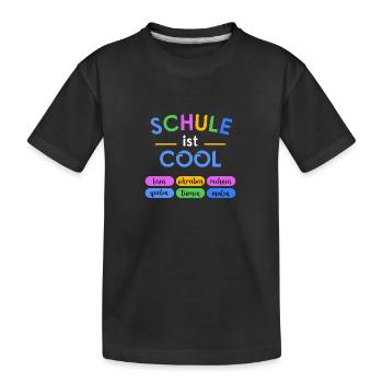 Schule ist cool - Kinder Premium Bio T-Shirt - Schwarz - Vorne