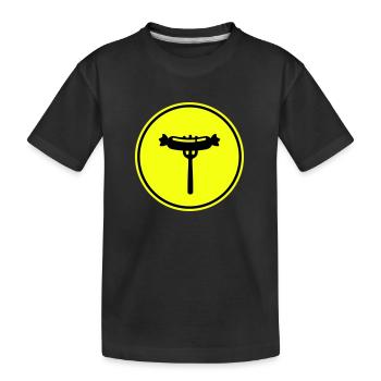 Icône de viande Bratwurst - T-shirt bio Premium Enfant - noir - Devant