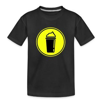 Kaffee Icon - Kinder Premium Bio T-Shirt - Schwarz - Vorne