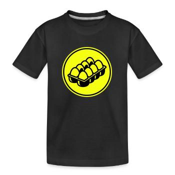 Eggs symbol - Kids' Premium Organic T-Shirt - black - Front