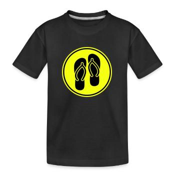 Icône Tongs - T-shirt bio Premium Enfant - noir - Devant