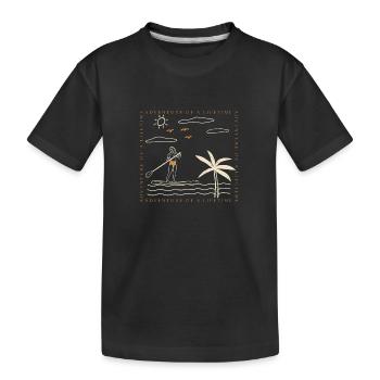 Surfer Sommer Palmen Strand Sonne Urlaub - Kinder Premium Bio T-Shirt - Schwarz - Vorne