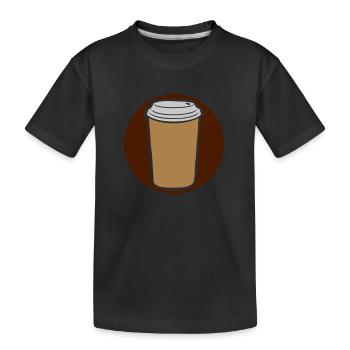Kreis Logo Becher Kaffee - Kinder Premium Bio T-Shirt - Schwarz - Vorne