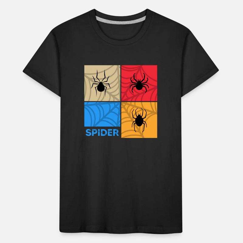 spider retro spider web networker arachnoidea Kids' Premium Organic T-Shirt