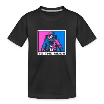 Weltall Logo Voyager - Kinder Premium Bio T-Shirt - Schwarz - Vorne