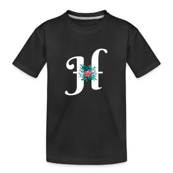lettre H fleuris - T-shirt bio Premium Enfant - noir - Devant