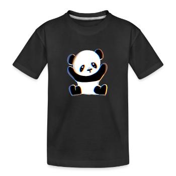 panda symbole animal ours douce étreinte - T-shirt bio Premium Enfant - noir - Devant