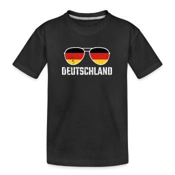 Deutschland Germany Sonnenbrille Germania Flagge - Kinder Premium Bio T-Shirt - Schwarz - Vorne