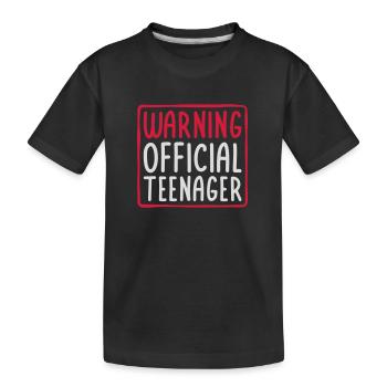 avertissement citation officielle d’adolescent - T-shirt bio Premium Enfant - noir - Devant