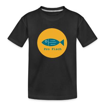 Par poisson, par poisson d’eau douce, par fruit de mer - T-shirt bio Premium Enfant - noir - Devant