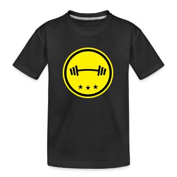 Hantel Gewichte Fitness - Kinder Premium Bio T-Shirt - Schwarz - Vorne