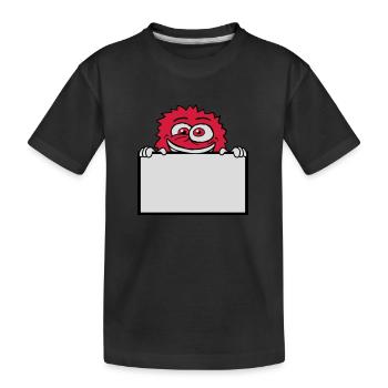 Schild zeigen wahnsinniges Monster - Kinder Premium Bio T-Shirt - Schwarz - Vorne