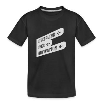 Citation de discipline sur la motivation - T-shirt bio Premium Enfant - noir - Devant