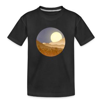 Lune dans le paysage nocturne - T-shirt bio Premium Enfant - noir - Devant