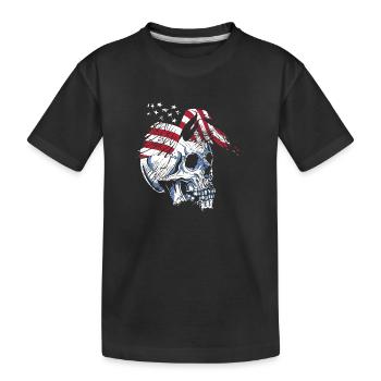 skull eagle - Kinder Premium Bio T-Shirt - Schwarz - Vorne