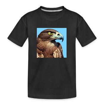 Adlerkopf-Illustration - Kinder Premium Bio T-Shirt - Schwarz - Vorne