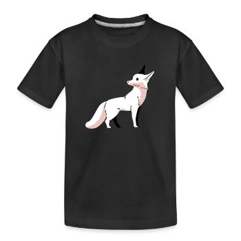 Wildtiere Fuchs Füchse Kinder Arktis Schnee Zoo - Kinder Premium Bio T-Shirt - Schwarz - Vorne