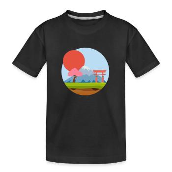 illustration japon - T-shirt bio Premium Enfant - noir - Devant