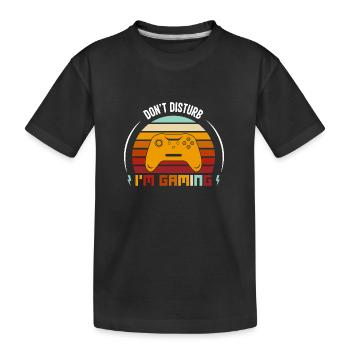 Nicht stören Ich spiele Geschenk Humor Spieler - Kinder Premium Bio T-Shirt - Schwarz - Vorne