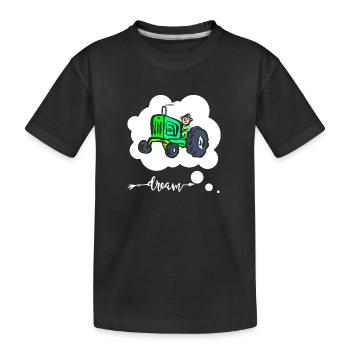 Traktor - Straßenschild - Pass - Kinder Premium Bio T-Shirt - Schwarz - Vorne