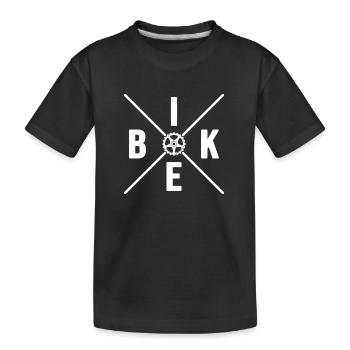 Vélo Vélo GravelVélo Chaîne de vélo Tour à vélo - T-shirt bio Premium Enfant - noir - Devant