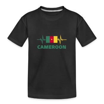 Kamerun Fußball 2022 Herzschlag Kamerun - Kinder Premium Bio T-Shirt - Schwarz - Vorne
