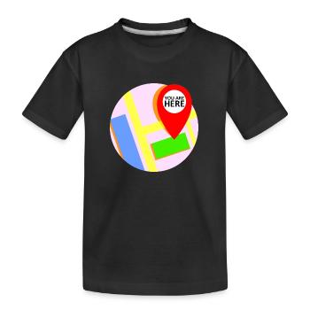 Karte Standort "you are here" - Kinder Premium Bio T-Shirt - Schwarz - Vorne