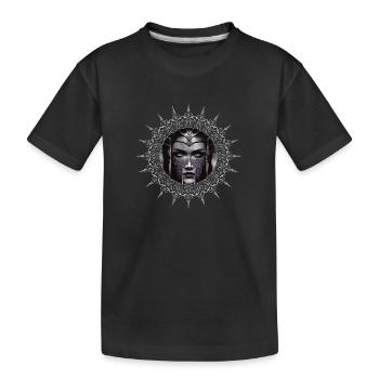 Schildmaid Wikinger Kriegerin Mittelalter Freya - Kinder Premium Bio T-Shirt - Schwarz - Vorne
