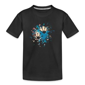 Éclaboussure de couleur d'empreinte de grenouille - T-shirt bio Premium Enfant - noir - Devant