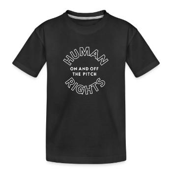 Human rights, Katar, WM, Fußball - Kinder Premium Bio T-Shirt - Schwarz - Vorne