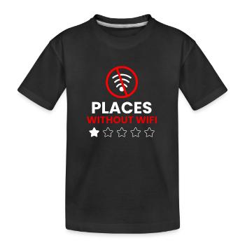Plätze Ohne WiFi - Kinder Premium Bio T-Shirt - Schwarz - Vorne